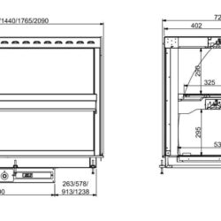Vestavná teplá vitrína CS Keramic nástěnná oblá 4/1 černá