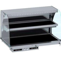 Vestavná teplá vitrína CS Keramic nástěnná oblá 4/1 černá