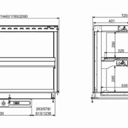 Vestavná teplá vitrína CS Keramic nástěnná  3/1 černá
