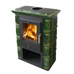 Borgholm Keramik olivově zelená, kachlová krbová kamna