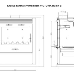 Krbová kamna s výměníkem VICTORIA Rubin B, slonová kost