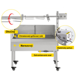 Gril BBQ na dřevěné uhlí do 60kg