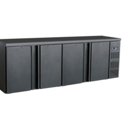 Chladící barový stůl CS7450 254cm černý 4dveře