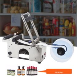 Poloautomatický stroj na etiketování kulatých lahví, 50ks/min, 12-90mm