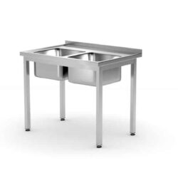 Mycí stůl dvě dřezy, HENDI, 100x70x85cm