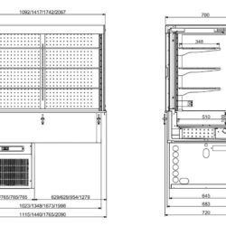 Vestavná chladící pultová vitrína přístěnná CS - ROLL-UP 3/1