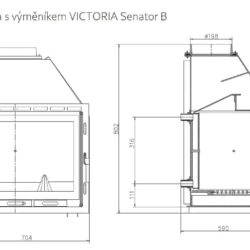 Krbová vložka s teplovodním výměníkem VICTORIA Senator B