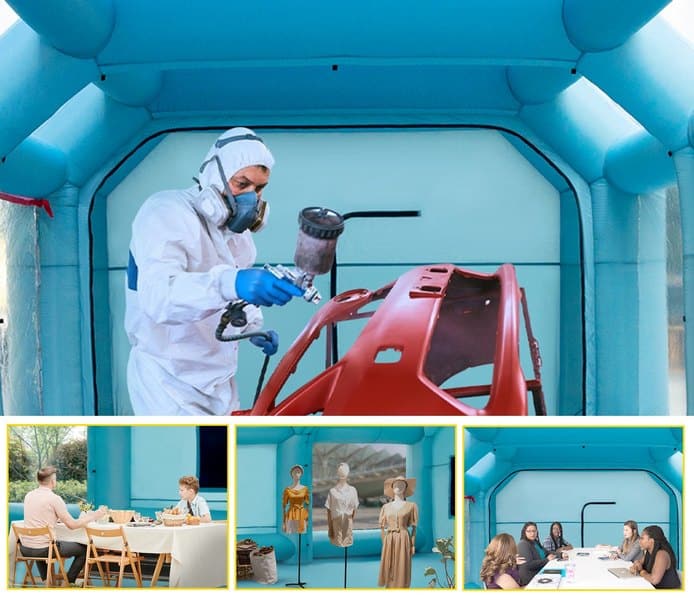 Nafukovací mobilní lakovna , stříkací stan 6 x 3 x 2.5m