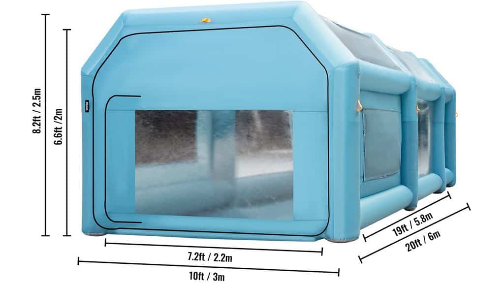 Nafukovací mobilní lakovna , stříkací stan 6 x 3 x 2.5m