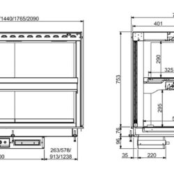 Vestavná teplá vitrína CS Keramic 4/1 černá