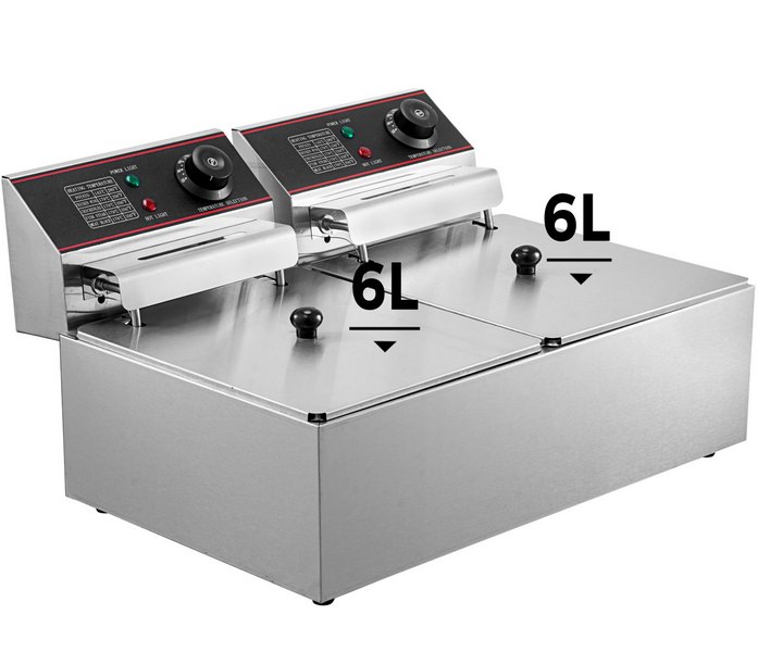 Elektrická fritéza 12L 5000W s dvojitým košom – Obrázok 14