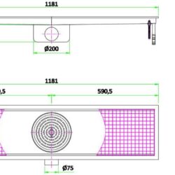 Podlahová kanálová mřížka CS1181