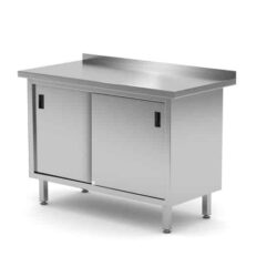 Pracovní stůl se skříňkou, posuvná dvířka, HENDI, 120x60x85cm