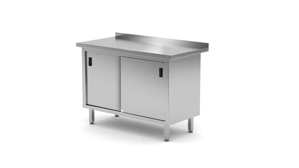 Pracovní stůl se skříňkou, posuvná dvířka, HENDI, 120x60x85cm