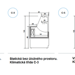 Obslužná chladící vitrína Orleans 100cm úložný prostor