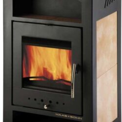 Krbová kamna ADRIA mini II, černá, béžová dlažba