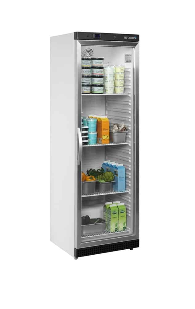Chladicí skříň prosklené dveře, bílá TEFCOLD UR 400 G