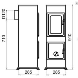 Bozen b - smaltovaná béžová kamna se šamotovou vyzdívkou
