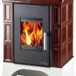 Kachlová kamna EBOLI AL II s výměníkem, smyčka hnědá