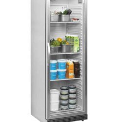 Chladicí skříň prosklené dveře, nerez opláštění TEFCOLD UR 400 SG
