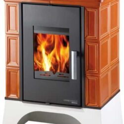 Kachlová kamna EBOLI AL II s výměníkem, smyčka karamel