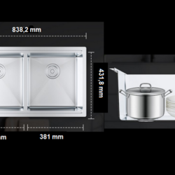 Luxusní hluboký dvojdřez 838 x 483