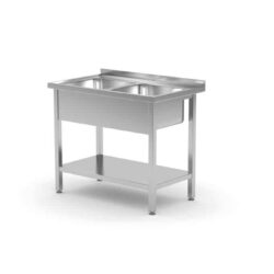 Dvojitý dřez s policí HENDI, Kitchen Line, 100x70x85cm