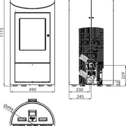 Peletová kamna HSP 7 II GRANDE RLU DE LUXE, červená vč. WLAN