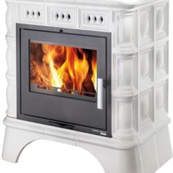 Kachlová kamna MATERA s výměníkem slonová kost