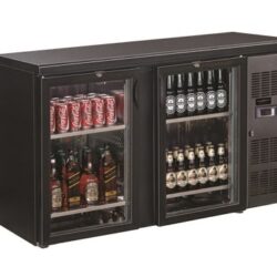 Chladící barový stůl CS 7450A 0335 černý prosklený