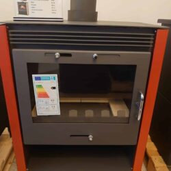 Krbová kamna s výměníkem VICTORIA Rubin BO, červená