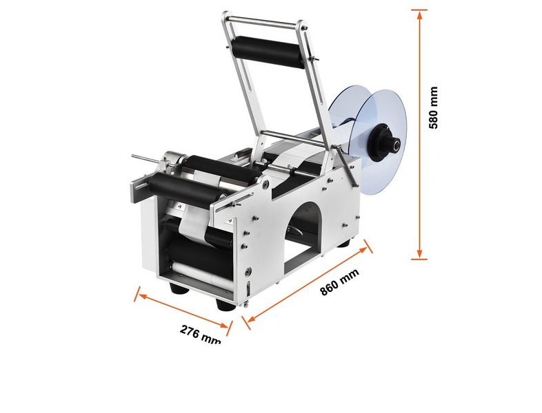 Poloautomatický stroj na etiketování kulatých lahví, 50ks/min, 20-120mm