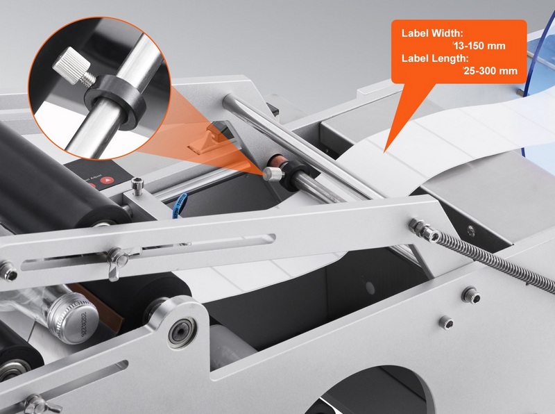 Poloautomatický stroj na etiketování kulatých lahví, 50ks/min, 20-120mm