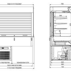 Vestavná chladící pultová vitrína přístěnná CS CUBIC  4/1