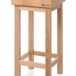 Dřevěný řeznický špalek s dřevěnou základnou, HENDI, 400x400x(H)110mm