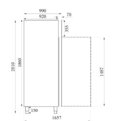 Chladící skříň pekařská CS7450 737L vsuv 60x80