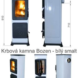 Bozen b - smaltovaná bílá kamna se šamotovou vyzdívkou