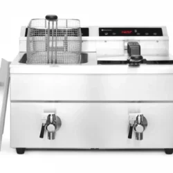 Indukční fritéza Profi Line s kohoutkem – 2 x 8 L, HENDI, 7000W
