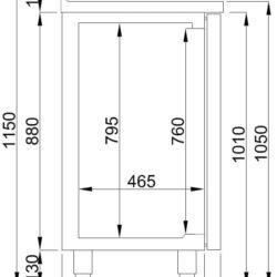 Chladící barový stůl CS600 158cm pod kávovar