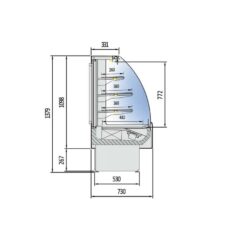 Cukrářská vitrína samoobslužná VSSA-66C / 60cm