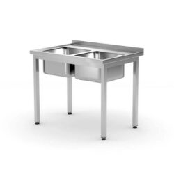 Mycí stůl s 2 dřezy,100×60cm, Hendi