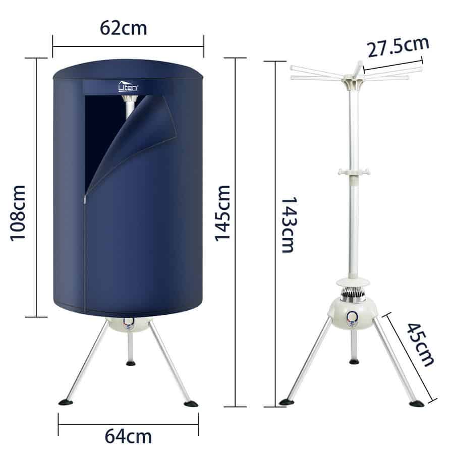 Stojanová elektrická sušička na prádlo