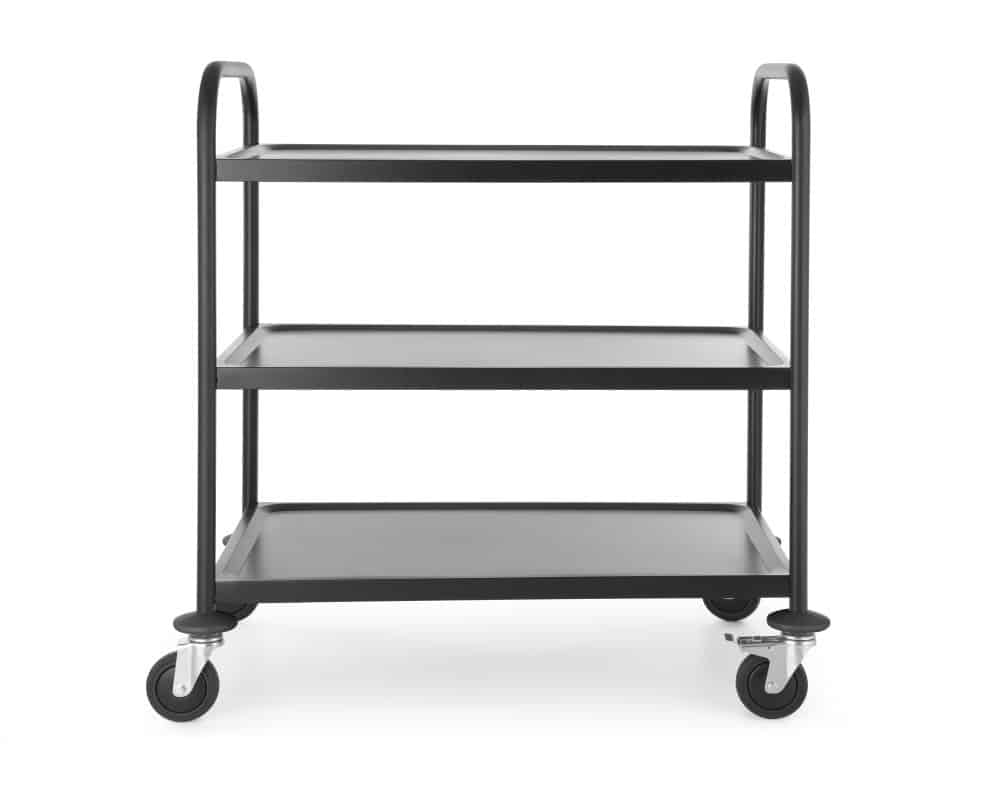 Servírovací vozík matný čierny, HENDI, 3 police – Obrázok 2
